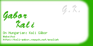 gabor kali business card