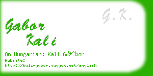gabor kali business card